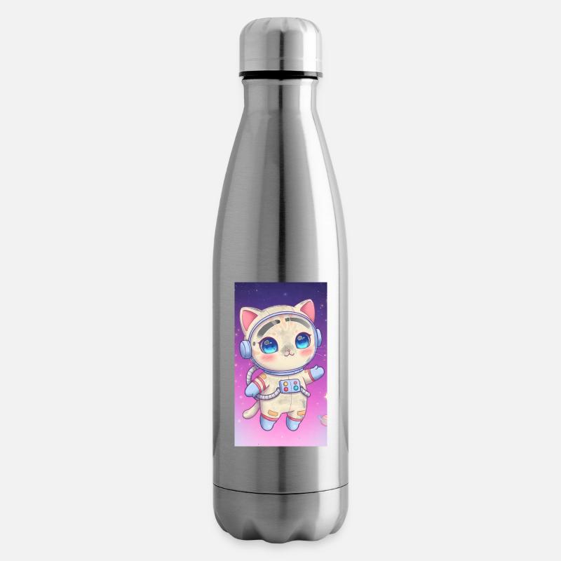 Astronaut Kätzchen - Isolierflasche - Lightsilver