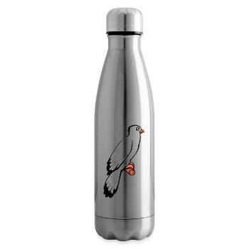 Vogel sitzt süß Käfig Ast Haustier lieber Papagei - Isolierflasche - Lightsilver - Rechts