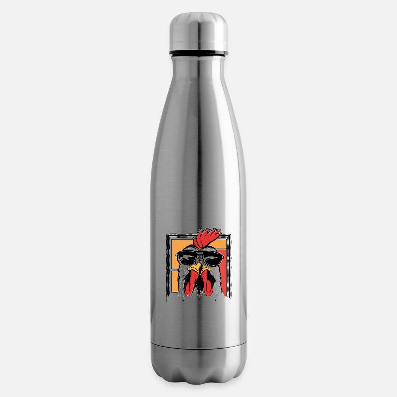 Hühner Boss cooler Hahn für Landwirt oder Bauer - Isolierflasche - Lightsilver