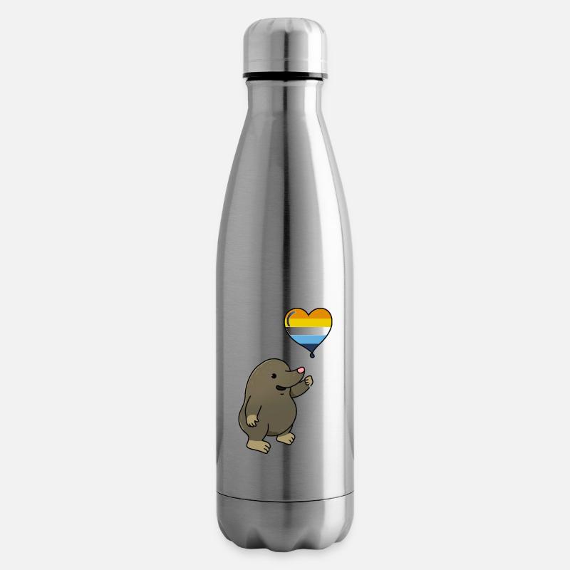 Maulwurf Herzballon Aroace Pride - Isolierflasche - Lightsilver