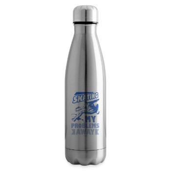 Skateboarding skating cool guys - Insulated Water Bottle - silver - Right