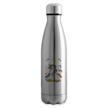 Dabbendes Einhorn Schultüte Einschulung - Isolierflasche - Lightsilver - Rechts