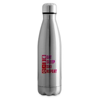 Cascade Ski Ski Sports d’hiver Ski Ski Ski Ski - Bouteille isotherme - argent clair - Droite