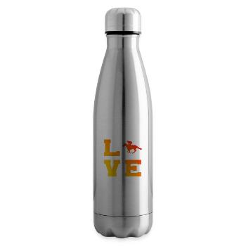 Women's Riders Horse Riding Equestrian Sport Show Jumping - Insulated Water Bottle - silver - Right