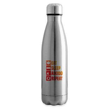 Women's Men Martial Arts Aikido Aikidoka Martial Ar - Insulated Water Bottle - silver - Right