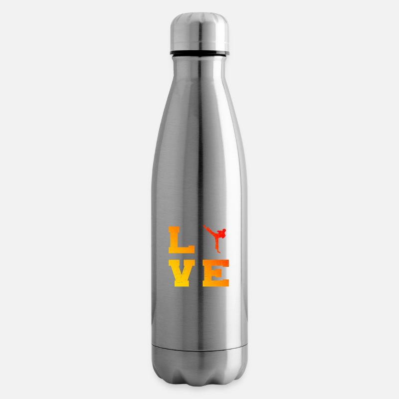 Damen Herren Kickboxer Kickbox Kickboxen - Isolierflasche - Lightsilver