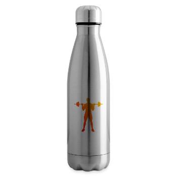 Haltérophilie Fitness Femme Cardio Musculation Hommes - Bouteille isotherme - argent clair - Droite