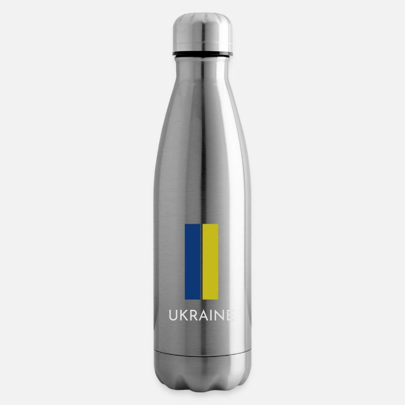 Ukrainische Flagge - Isolierflasche - Lightsilver