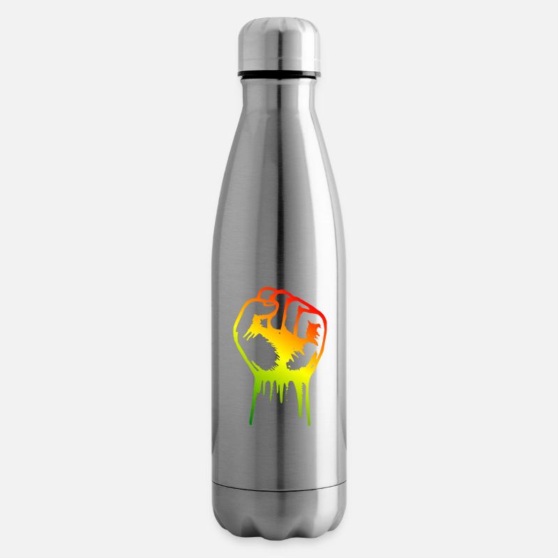Poing reggae - Bouteille isotherme - argent clair
