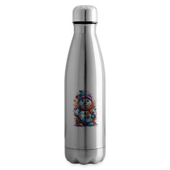 Urban Winter Wonderland: Colorful Graffiti Snowman - Insulated Water Bottle - silver - Right