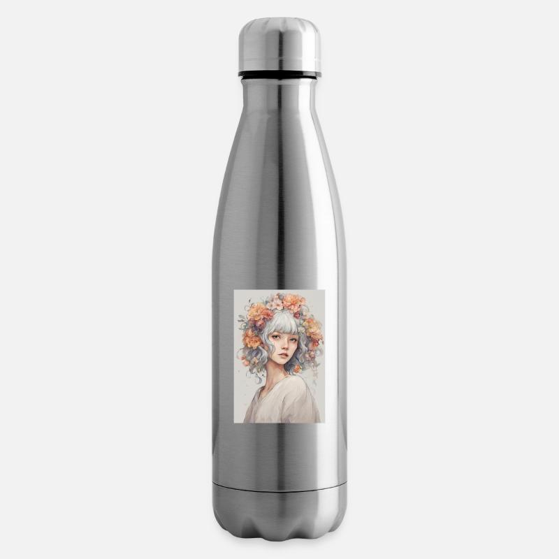 Blumenmädchen - Isolierflasche - Lightsilver
