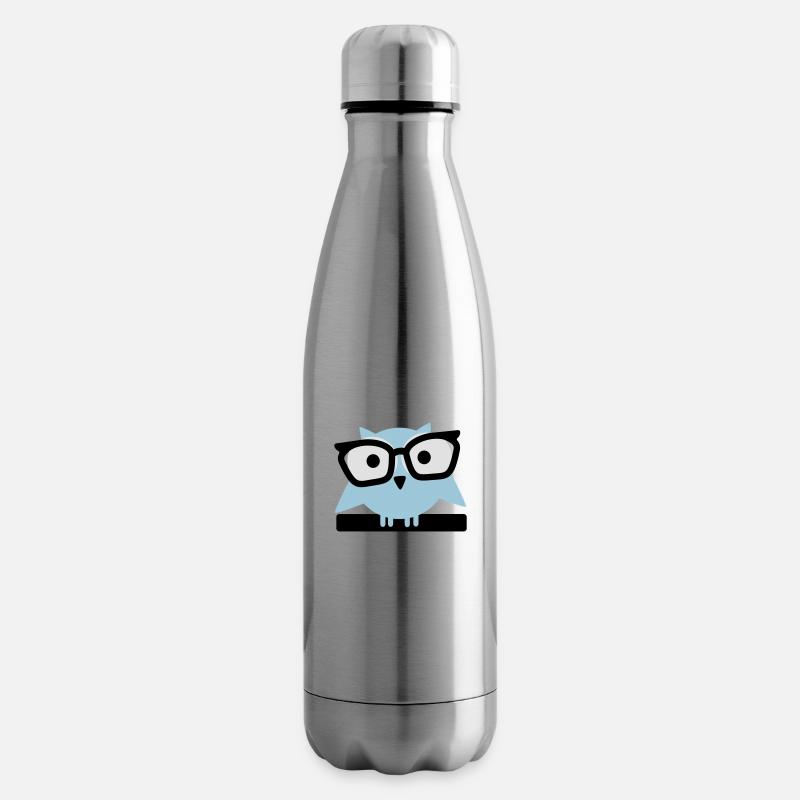 Eule mit Brille - Isolierflasche - Lightsilver