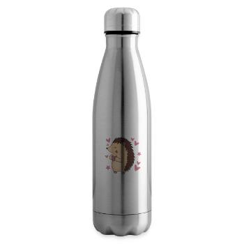 Hedgie I'd Rather Be Hanging Out With My Hedgehog - Insulated Water Bottle - silver - Right