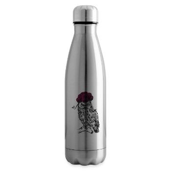 Black Forest Tussi Owl with Black Forest Bollenhut - Insulated Water Bottle - silver - Right