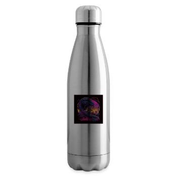 Kamel mit Neonfarben, Synthwave / 80er Jahre - Isolierflasche - Lightsilver - Rechts