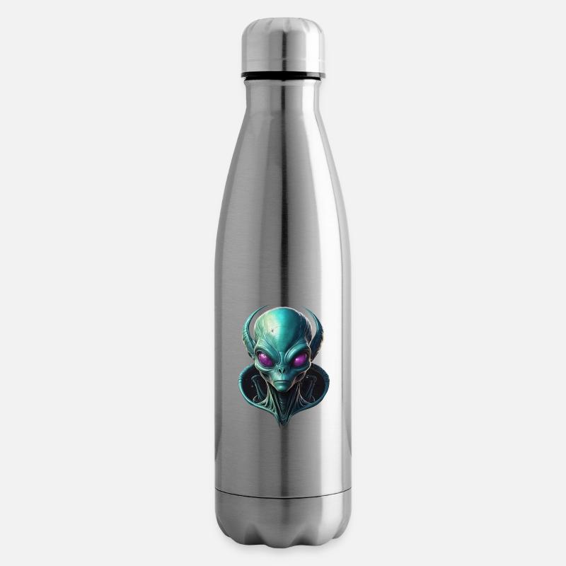 Alien Kopf mit Galaxy-Kragen - Isolierflasche - Lightsilver