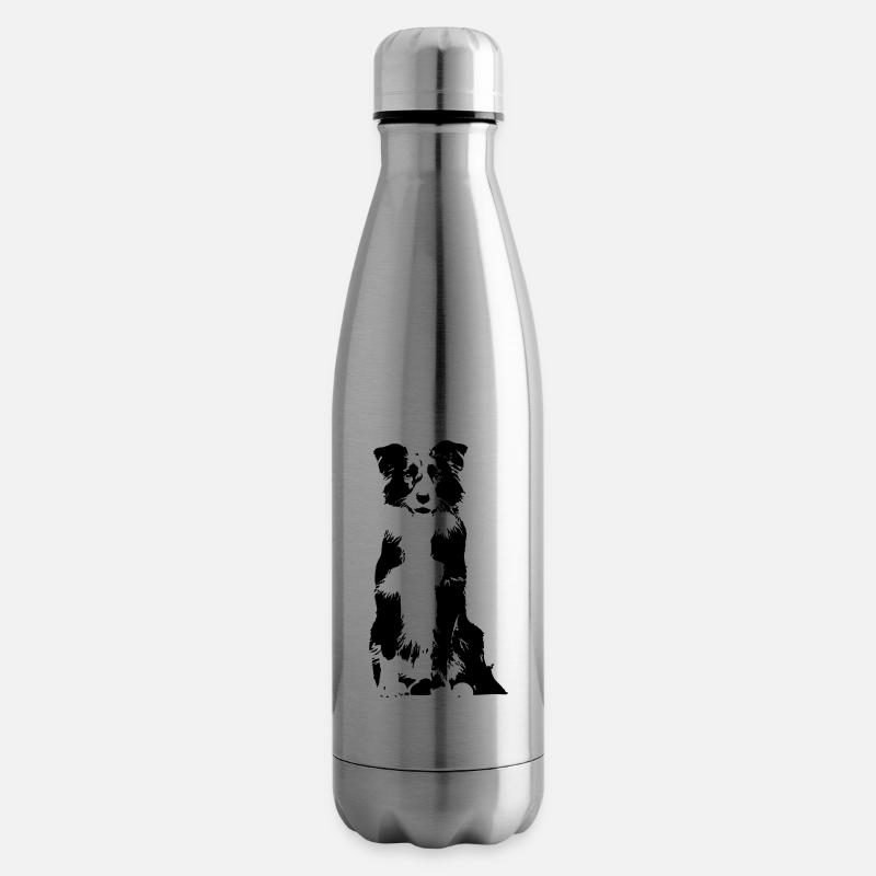 Border Collie - Bouteille isotherme - argent clair