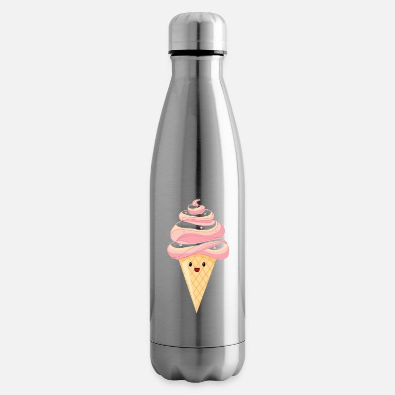 Kawaii - Eis auf Hörnchen - Isolierflasche - Lightsilver