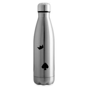 Herz König K King Krone Pik Karte - Isolierflasche - Lightsilver - Rechts