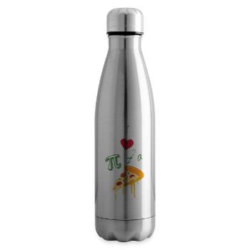 J’adore la pizza (et les maths) - Bouteille isotherme - argent clair - Droite