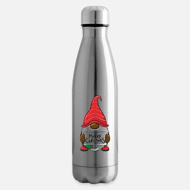 Black Gnome - Schwarzer Wichtel - Isolierflasche - Lightsilver