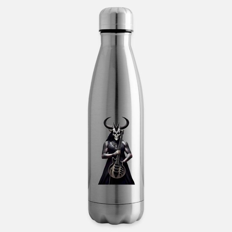 Dämon mit Gitarre, Heavy Metal - Isolierflasche - Lightsilver