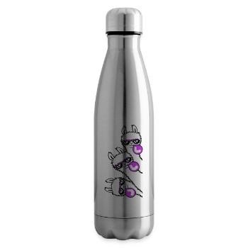 3 Llamas Chewing Gum Team Crew Friends Looking Sideways - Insulated Water Bottle - silver - Right