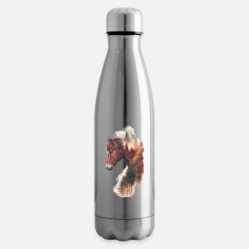 Pferd - Isolierflasche - Lightsilver