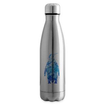 Penguins Colorful Boys Men Kids Penguin - Insulated Water Bottle - silver - Right