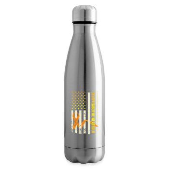 Cancer infantile En septembre, nous portons de l’or - Bouteille isotherme - argent clair - Droite