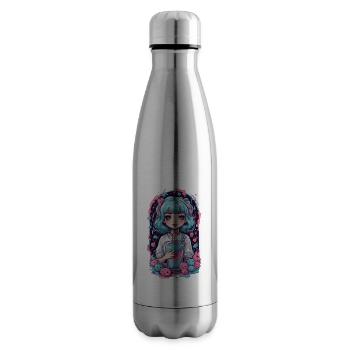 Anime Girl Kawaii Gothic Milkshake Pastel Design - Isolierflasche - Lightsilver - Rechts