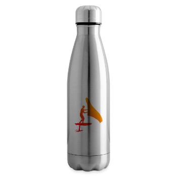 foilwing wingsurf Men hydrofoil wingfoil - Insulated Water Bottle - silver - Right