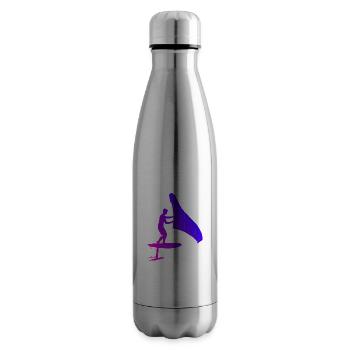wingfoil women wingsurfen hydrofoil wingsurf - Insulated Water Bottle - silver - Right