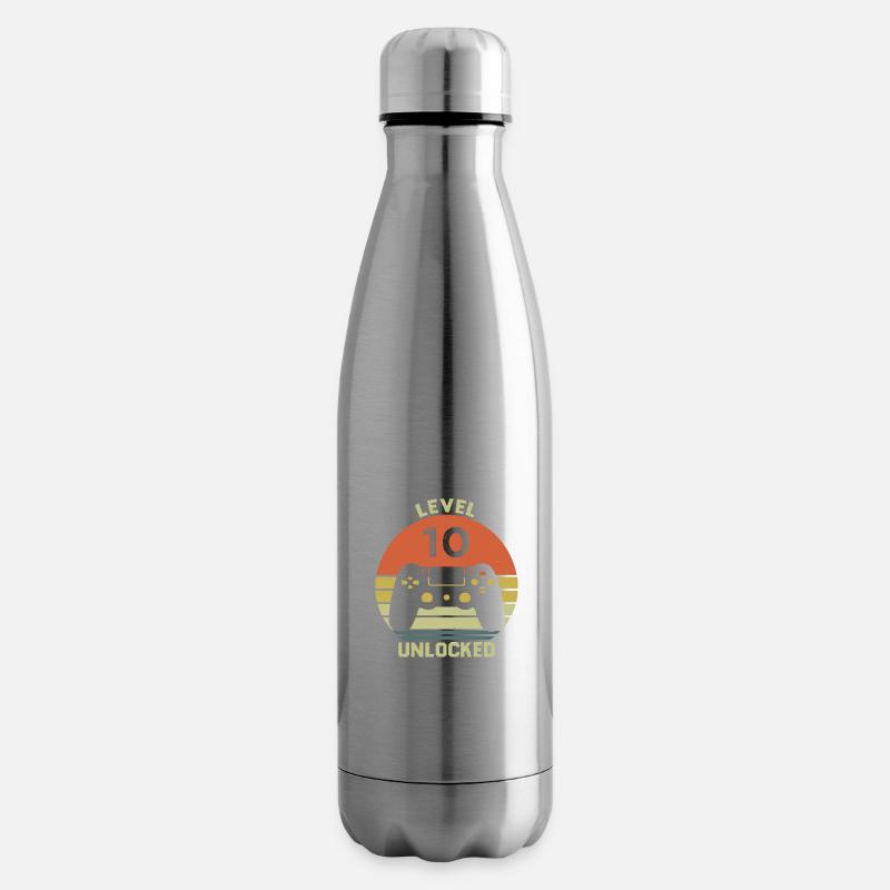 Level 10 Unlocked 10 Geburtstag Geschenk - Isolierflasche - Lightsilver