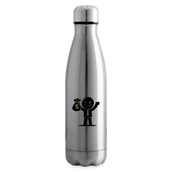 Money Cash Hustle Money Bag - Insulated Water Bottle - silver - Right