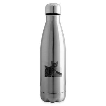Katze Hintergrund Porträt weiß-schwarz - Isolierflasche - Lightsilver - Rechts