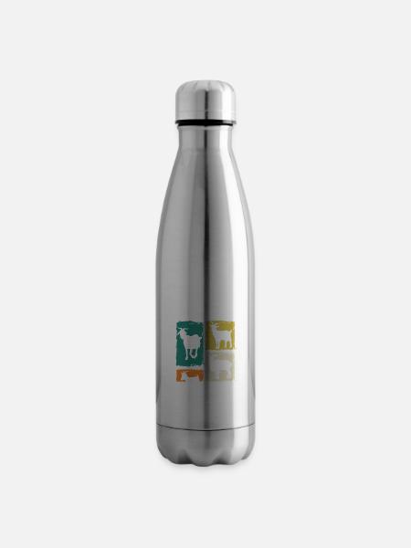 Ziegen - Isolierflasche - Lightsilver