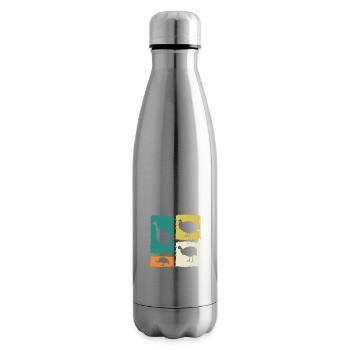 Poules Coq Pintade - Bouteille isotherme - argent clair - Droite