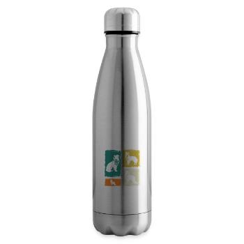 Border Collie - Isolierflasche - Lightsilver - Rechts