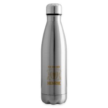 Bier Bierliebhaber Saufen Feiern Henrik - Isolierflasche - Lightsilver - Rechts