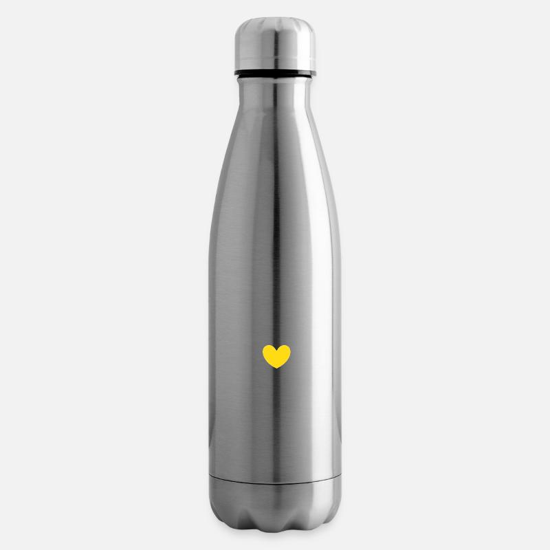 Herz gelb mit Pfeil Valentinstag - Isolierflasche - Lightsilver