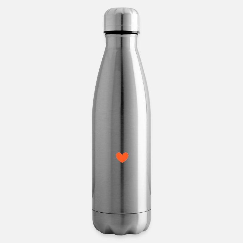 orangenes Herz orangen - Isolierflasche - Lightsilver