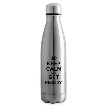 Keep calm and get ready - Bouteille isotherme - argent clair - Droite