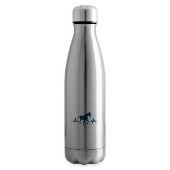 Herzschlag - Pferd Hengst Stute Ross Reitsport - Isolierflasche - Lightsilver - Rechts