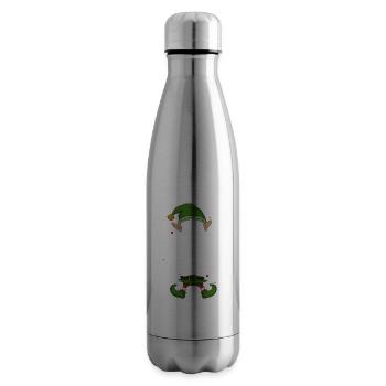 Elfe de cadeau de Noël de famille assorti de groupe - Bouteille isotherme - argent clair - Droite