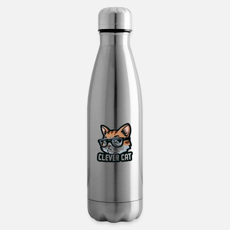 CLEVERE KATZE - Isolierflasche - Lightsilver