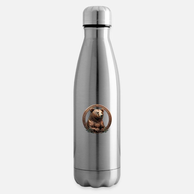 The Bronze Bear - Insulated Water Bottle - silver