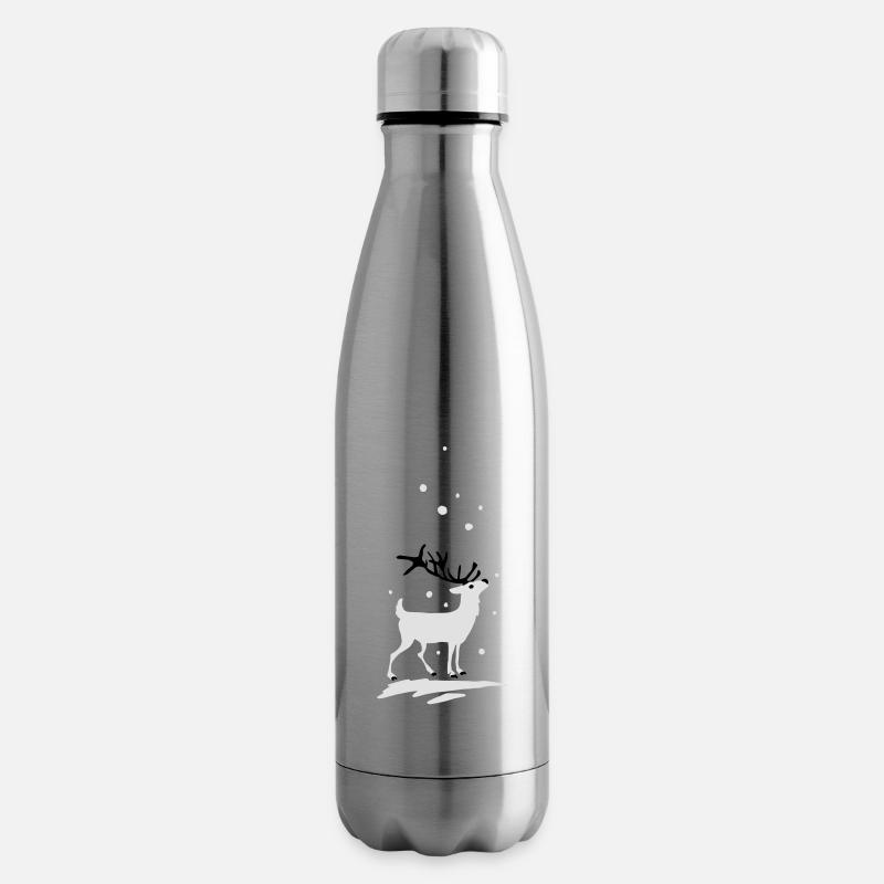 Rentierschlitten im Schnee - Isolierflasche - Lightsilver