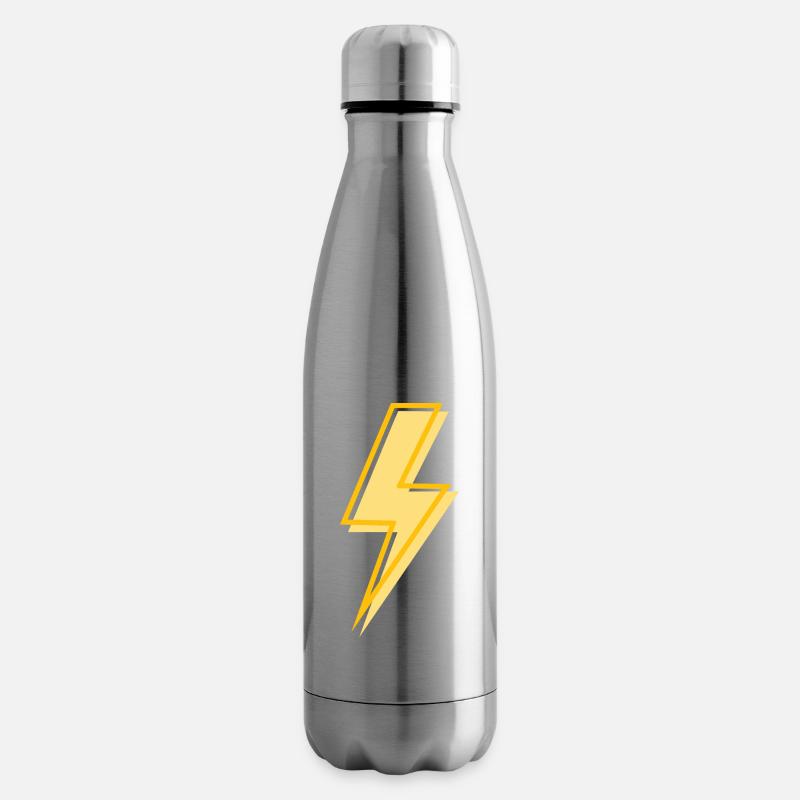 Gelber Blitz - Isolierflasche - Lightsilver