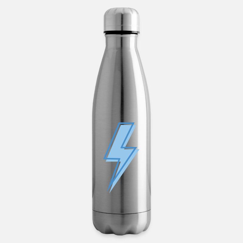 Blue lightning - Insulated Water Bottle - silver